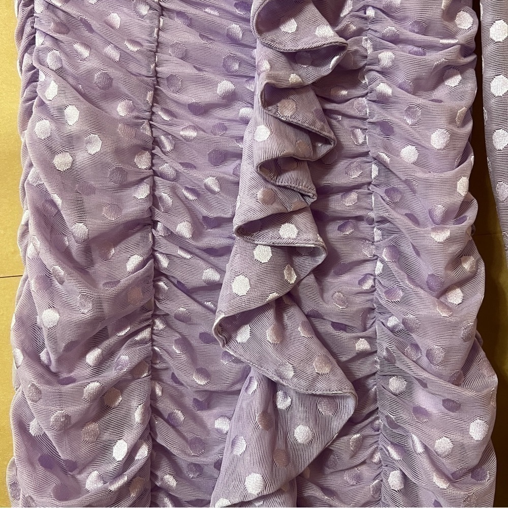Majorelle | Karissa Mini Dress One Shoulder Ruffle Ruched Amethyst Purple Size M - Picture 9 of 15